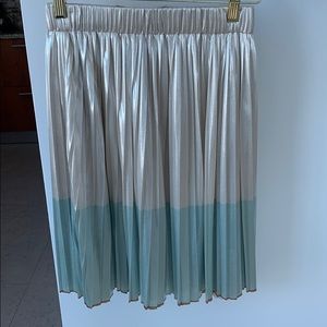 Zara silver/light blue metallic pleated skirt